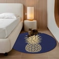 thumbnail image 2 of Round Rugs 4Ft, Pineapple Round Area Rug Washable Indoor Throw Carpet, Gold Yellow Navy Blue Tropical Fruit Summer Soft Non Slip Circle Rug for Kitchen Nursery Room Home Decor Aesthetic, 2 of 8