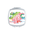 thumbnail image 1 of April Month Season Illustration Square Mirror Portable Compact Pocket Makeup Double Sided Glass, 1 of 3