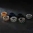 thumbnail image 3 of Men's Stainless Steel Solid Link Chain Statement Ring Hip Hop Watch Band Design, 3 of 5