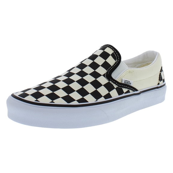 Vans Classic Slip On Unisex Shoes Size 9, Color: Black/White/Checkerboard/White