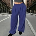 thumbnail image 6 of Stamzod Baggy Sweatpants for Women Solid Color Casual Baggy Pants with Pockets Workout Palazzo Pants for Women Blue S, 6 of 7