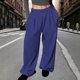 thumbnail image 5 of Pincandy Women's Fashion Casual Solid Color Ruched Elastic Waist Pants - Loose Fit for Outdoor Activities, 5 of 6
