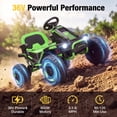 thumbnail image 4 of Funcid 36V Ride on Car for Kids, 4 Wheeler Electric Car with 600W Motors, Ride on Toy for Big Kids, Electric ATV with Spring Suspension, Bluetooth, Music, LED Lights, Green, 4 of 7