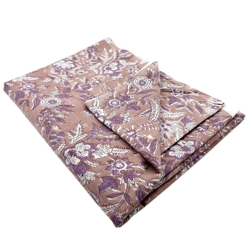 E-Tailor® Hand Block Printed Cotton Fabric by the Yard – 100% Pure Indian Cotton Floral Print Sewing Material for Quilting Dressmaking Apparel DIY Crafts & Home Decor-3 Yard-Floral-Beaver