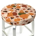 thumbnail image 3 of Hirioo Autumn Fox Pumpkin Lazy for Round Bar Stool Seat Covers Washable Stool Cushion Slipcover Elastic Bar Chair Covers for 12-14 Inch Chair-13 inch, 3 of 7