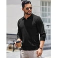 thumbnail image 2 of COOFANDY Long Sleeve Polo Shirts for Men Knit Polo Sweater Lightweight Ribbed Pullover Sweater, 2 of 6