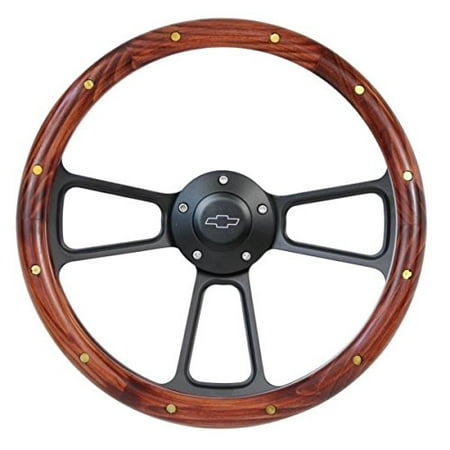 - 1967 Chevy Camaro Wood and Billet Steering Wheel Chevy Horn Adapter Full Kit