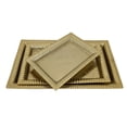 thumbnail image 2 of Juego de bandejas Benzara Nancy de 3 piezas rectangulares de metal dorado, 2 of 6
