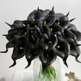 thumbnail image 3 of Morttic 24PCS Artificial Flowers Fake Calla Lily Flowers Real Touch Calla Lily Faux Flowers Arrangement Bouquet for Home Garden Party Wedding Bouquet Centerpieces Decoration (Black), 3 of 14