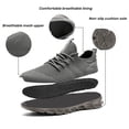 thumbnail image 3 of BUBUDENG Mens Walking Sneakers Athletic Shoes Breathable Knit Casual Shoes 7 Gray Trainers Lightweight, 3 of 8