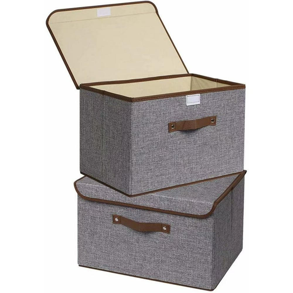 Fabric Storage Bins & Storage Box with Fliptop Lid, Collapsible Large