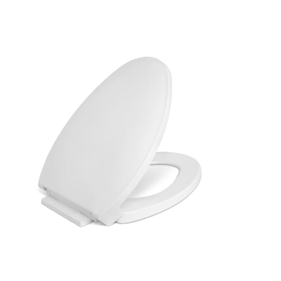 Mainstays Maximum Strength Elongated Slow-Close Polypropylene Toilet Seat, White