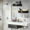 thumbnail image 2 of ABCOOL Shower Caddy Floating Bathroom Shelves - Set of 2, No Drill Wall Mounted Adhesive Hanging Shelves with Hooks Decorative Storage Shelves for Kitchen Living Room Bedroom, 2 of 7
