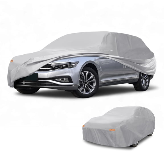 Cubierta de Automóvil Universal Impermeable 190T-PU Tono Plateado para Vagón de 177" a 190"