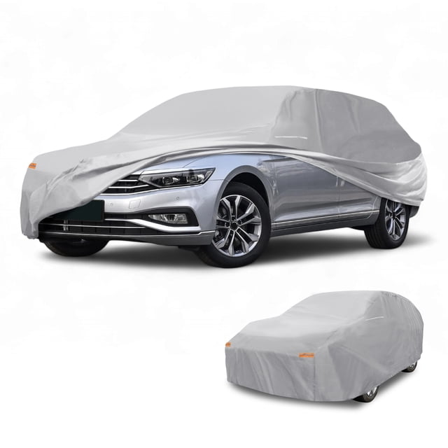 Cubierta de Automóvil Universal Impermeable 190T-PU Tono Plateado para Vagón de 177" a 190"