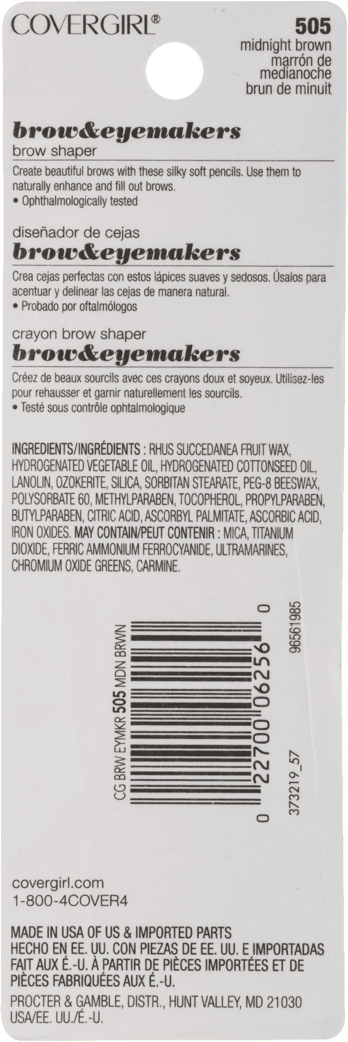 (4 pack) COVERGIRL Easy Breezy Fill + Define Eyebrow Pencil, Rich Brown