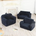 thumbnail image 6 of Kids Snuggly-Soft Sherpa Chair, Cuddly Toddler Foam Chair for Boys and Girls, Dark Blue, 6 of 15