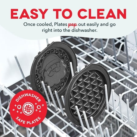 Dash MultiMake Mini System Holiday Waffle Maker with Removable Platesneds cleaning‼️