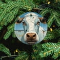 thumbnail image 5 of Ceramics Ornaments Cow Painting 3" Ceramic Christmas Ornament Cow Cattle Keepsake Funny Christmas Hanging Tree Decor Ornament Merry Xmas for Family & Friends, 5 of 8