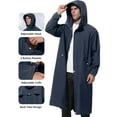 thumbnail image 6 of Miqool Long Rain Jacket for Men Big Tall Windbreaker Waterproof Lightweight Packable Running Hiking Golf Rain Coat with Hood, 6 of 9