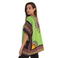 thumbnail image 2 of Riviera Sun Dashiki Shirt for Women with Pockets African Tribal Print Boho Top (Green, Small-Medium), 2 of 3