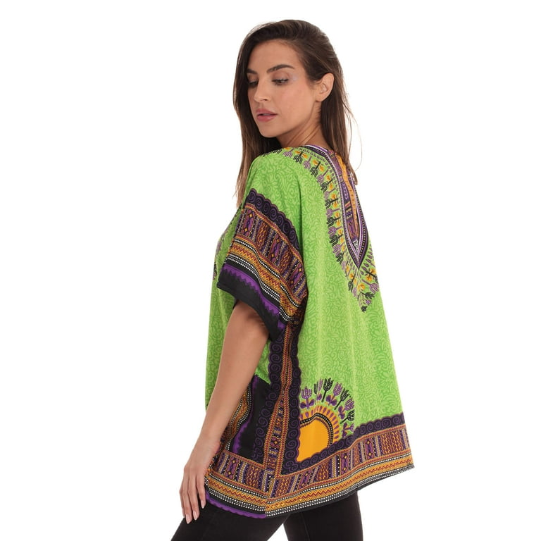 Riviera Sun Dashiki Shirt for Women with Pockets African Tribal