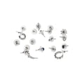 thumbnail image 3 of No Boundaries Women's Assorted Silver Tone and Blue Tone Dagger Studs and Hoops Earrings, 18 Piece Set, 3 of 3