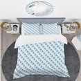 thumbnail image 2 of Designart '3D White And Blue Pattern VI' Mid-Century Modern Duvet Cover Set, 2 of 4