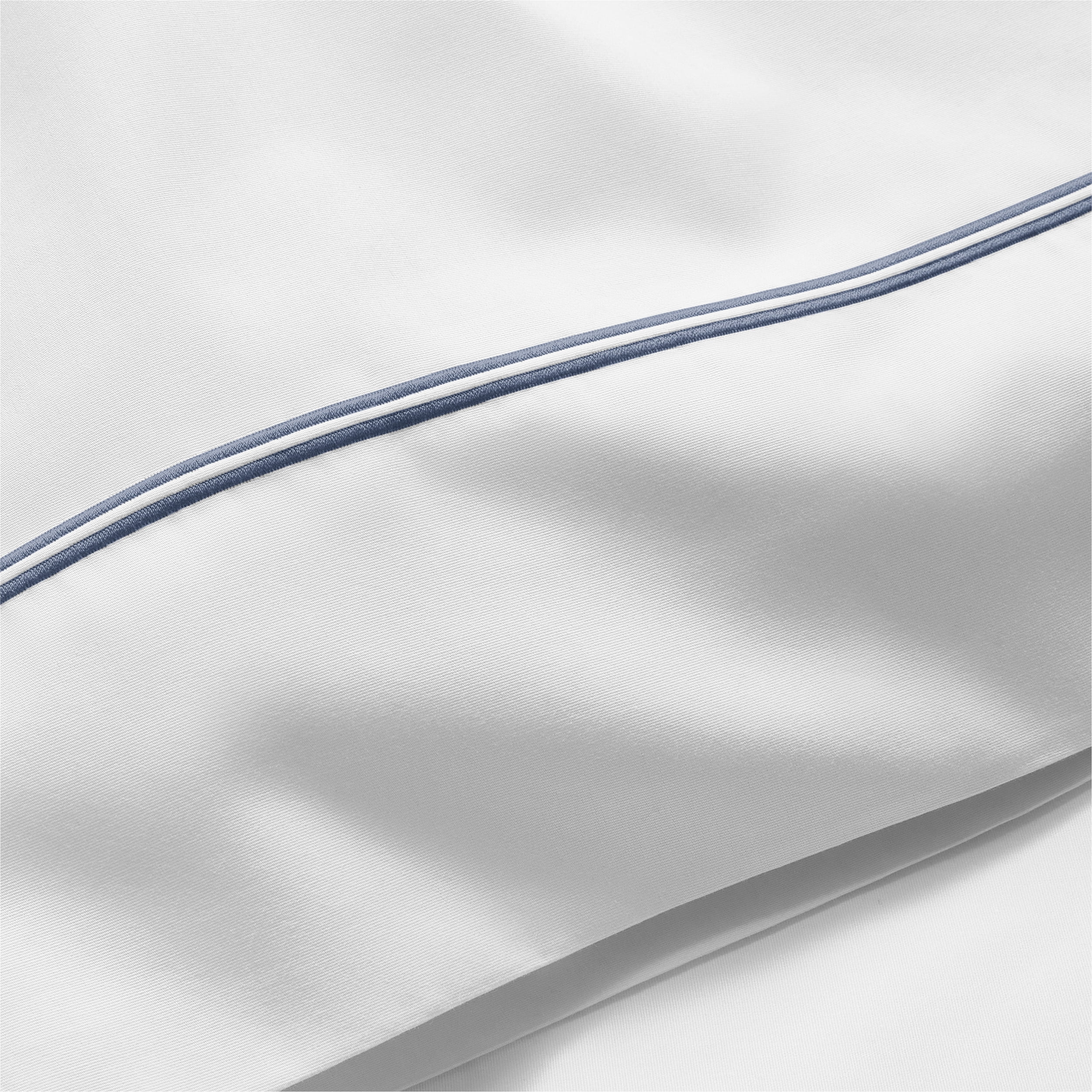 Hotel Style 4-Piece 300 Thread Count Gypsum/Washed Indigo Pima Cotton Bed Sheet Set, King , Double marrow Hem , Adult/Teen