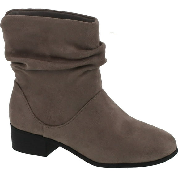 Energy Women's Slouchy Pull On Low Block Heel Ankle Booties