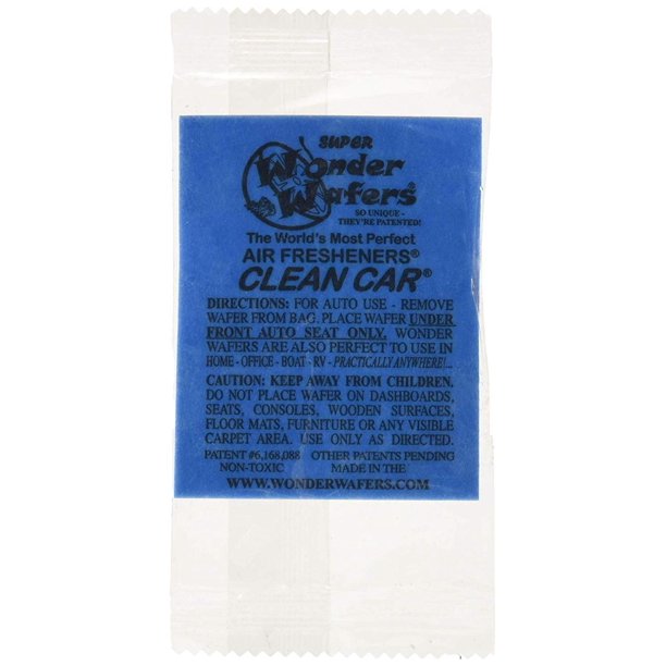 25 CT Individually Wrapped Clean Car Air Fresheners, (25) individually wrapped Wonder Wafers in