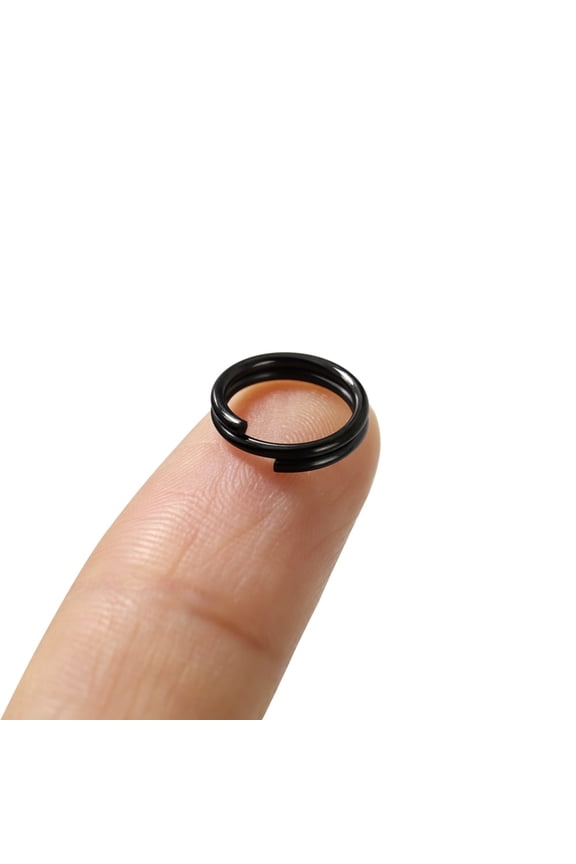 30PCS Metal Round Split Key Rings for Connecting Necklaces, Tags, Earrings, Jewelry and small pendants,DIY Crafts Accessories(Black)