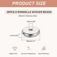 thumbnail image 2 of 30 Pcs Flat Round Spacer Beads 8mm Stainless Steel Heishi Beads, 1.5mm ID x 2mm H, 2 of 6