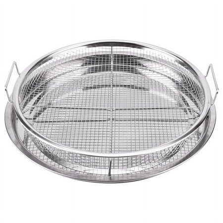 

Winyuyby 2 Pcs Round Stainless Steel Air Fryer Basket for Oven Crisper Tray and Basket 13 Inch Oven Air Fry Pan Mesh Basket Set