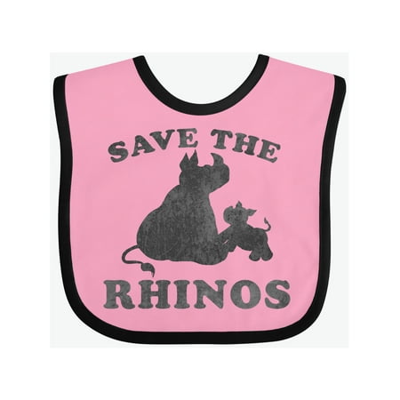 

Inktastic Save the Rhinos with Cute Rhinos Gift Baby Boy or Baby Girl Bib