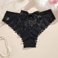 thumbnail image 4 of Hduncf Womens Trendy Underwear Lace Bow Thongs Lingerie Breathable Brief Cheeky Ladies Underwear Panties Black L, 4 of 5