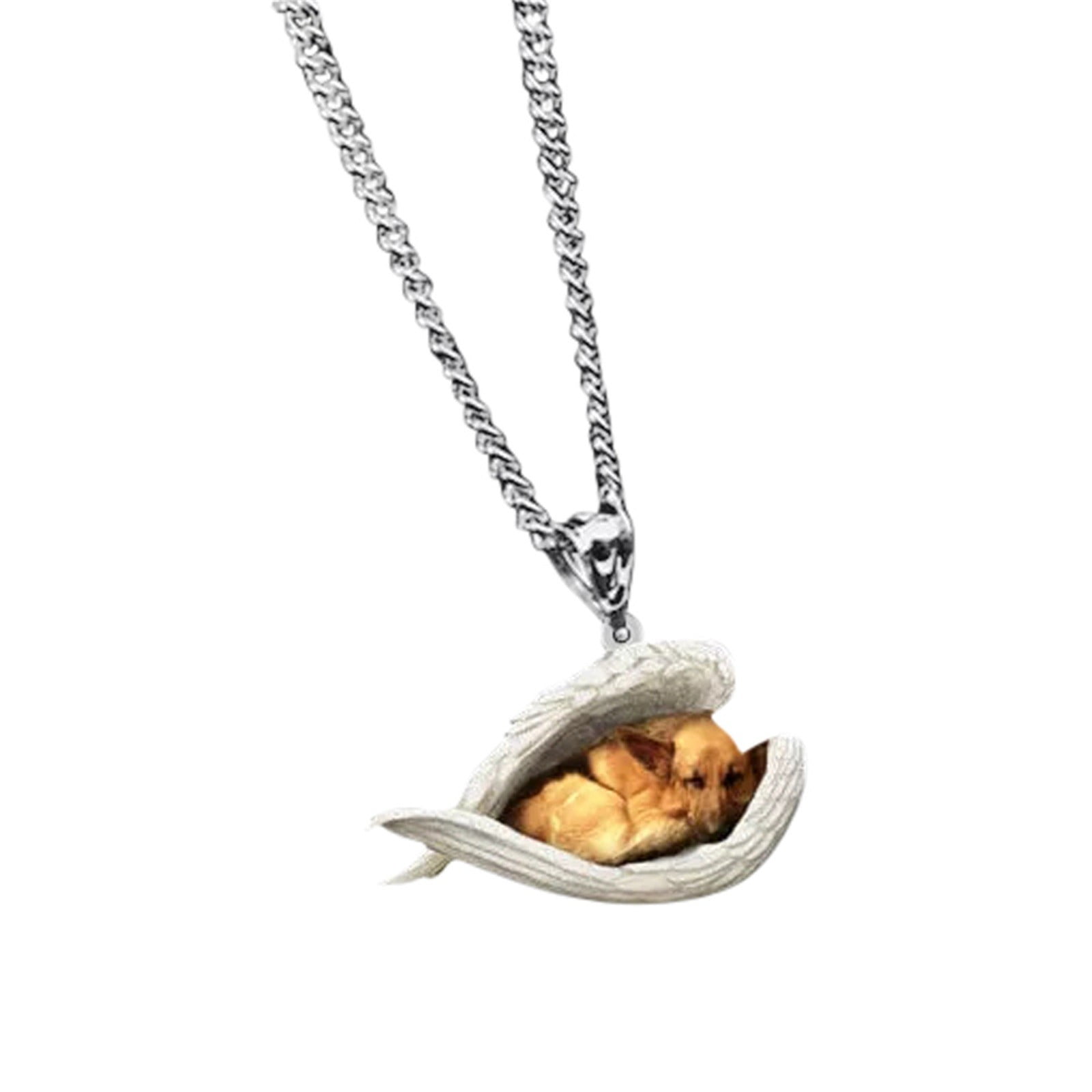 cocodog　ENEY PETALS PEARL PENDANT TOP Kcodviy Pet Necklace Sleeping Dog Dainty Pearl Necklace Cute Angel