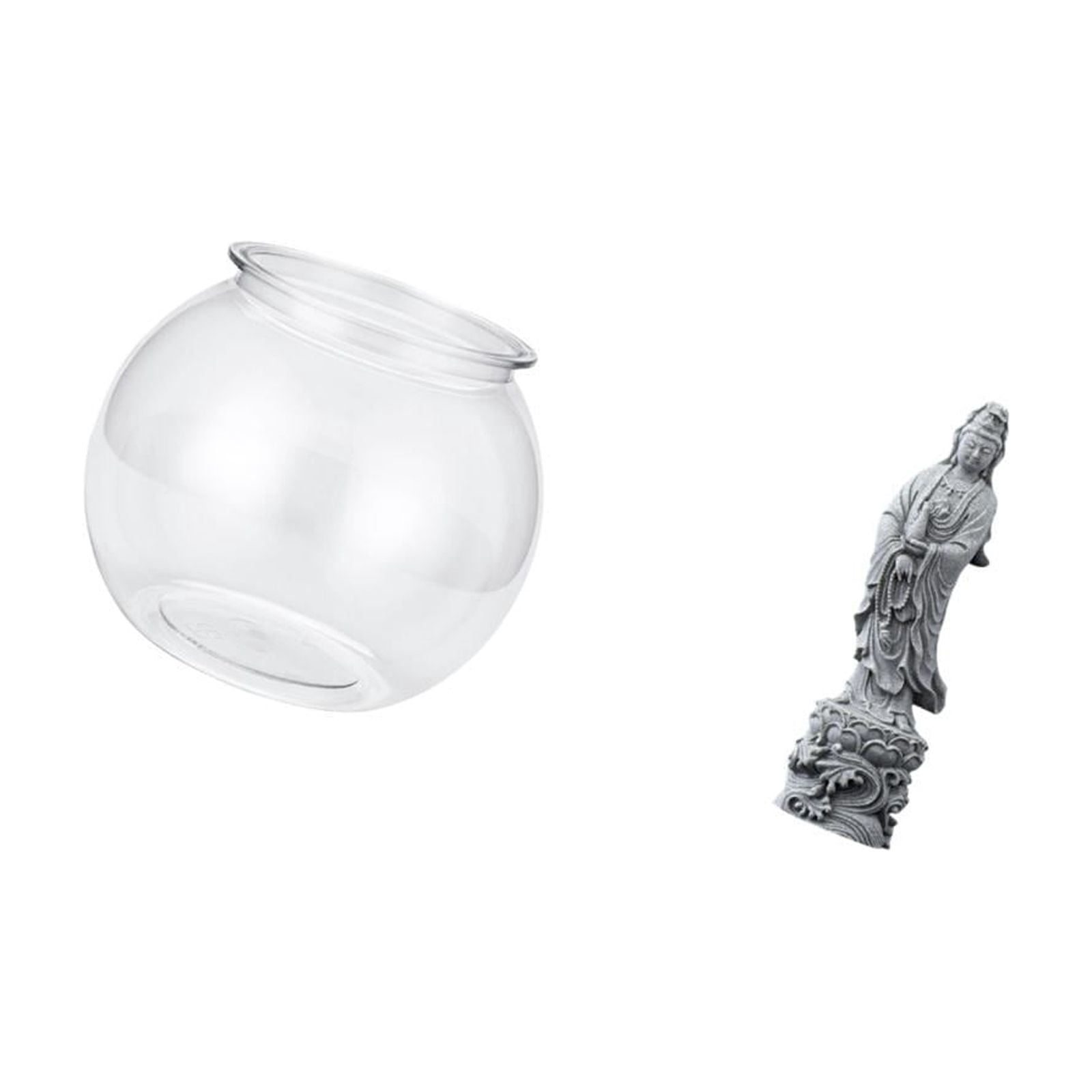Desktop Aquarium Tank Transparent Small Fish Bowl Vase Compact Size for Office Home Living Room Decor