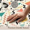 thumbnail image 6 of ODIKA 3'x5' Washable Throw Rug Stain Resistant, Low Profile, Non-Slip Memphis Retro Geometric Hip Abstract Interlocking 80S Squiggle Funky Flowing for Entryway, Kitchen, Mudroom, 6 of 7