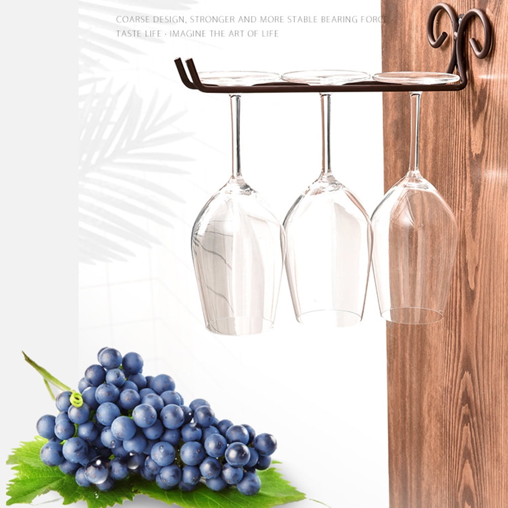 Stainless Steel Under Cabinet Wine Glass Cup Holder Space-Saving Bar Counter  Shelf Storage Rack Hanging Hooks Goblet Pokal Stand - AliExpress