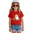 thumbnail image 7 of xaweyi Casual Crew Neck Short Sleeve Tee for Girls Cute Cartoon Print Fashion Kids Halloween Tshirt, 7 of 7