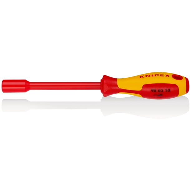 KNIPEX 98 03 10 Llave de cubo Con mango desarmador mango aislante en dos componentes, según norma VDE bruñido 237 mm