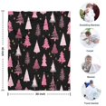 thumbnail image 4 of Black and Pink Christmas Tree Pattern Blanket,Comfortable Soft Flannel Throw Blanket,All Season,Warm Lightweight Blankets for Sofa Bed Couch Living Room Chair,30"x40", 4 of 4