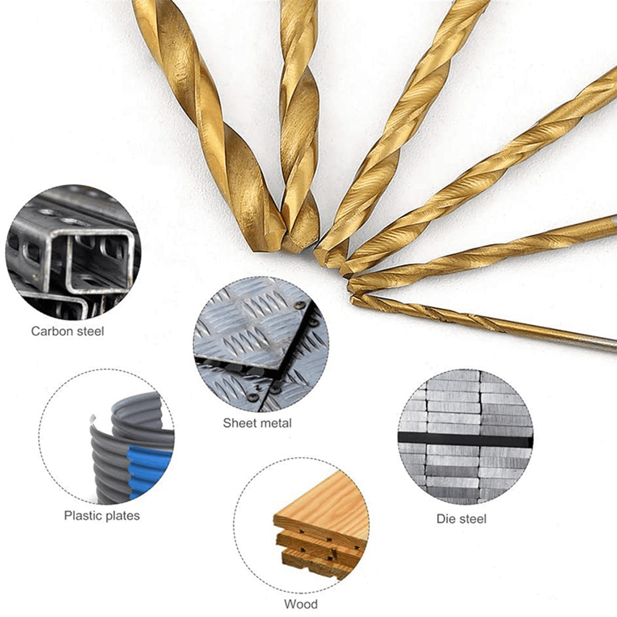 360 Pcs Titanium Drill Bit Set HSS Drill Bits for Metal, Steel, Wood, Plastic, Copper, Aluminum Alloy, 1mm to 3.5mm,360 x Titanium Drill Bits,Golden