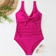 thumbnail image 4 of Spring Saving GaThRRgYP Women One Piece Swimsuits,Women Solid with Chest Pad without Underwire Bikini Deep V One-piece Swimsuit, 4 of 8