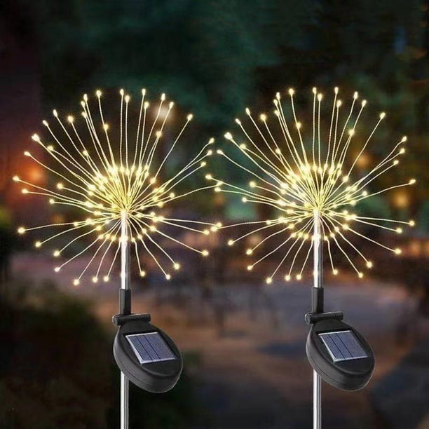De Luces Solares Para Jardín Al Aire Libre, Luces De Hadas De Fuegos Artificiales, Luces Led Solares Impermeables Para Jardín Para Decoración De Caminos De Entrada Y Patio 2 Uds. Scienceny HA037260-00