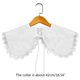 thumbnail image 3 of Women Pastoral Style White for Doll Detachable Collar Shawl Embroidery Plaid Lace Scalloped Trim Scarf Lace-Up Bowknot Solid Color Capelet Poncho, 3 of 4