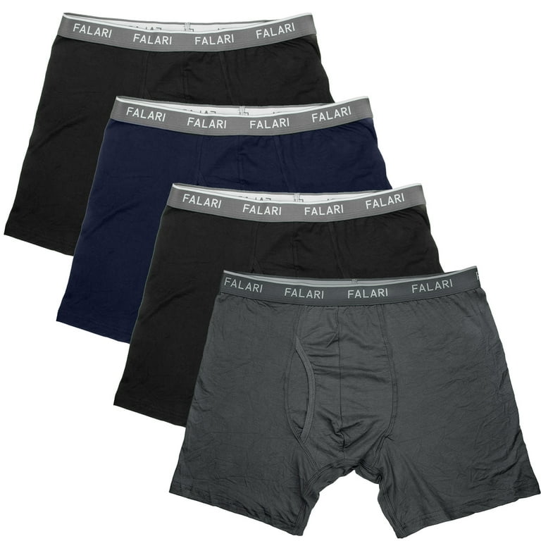 Falari Men's 4-Pack Boxer Briefs Bamboo Rayon Ultra Soft Lightweight  Breathable