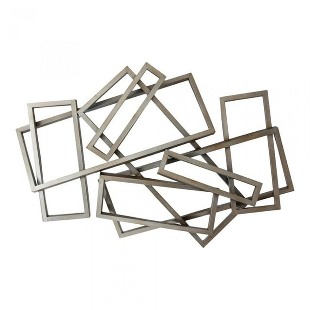 Moe's Home Collection Rectangles Metal Wall Art with Metallic in Silver