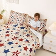 thumbnail image 4 of Manfei Vintage Star Bed Sheets, American Flag Full Size Sheets, Red White Blue, Gray Reversible 4 Pieces (1 Flat Sheet, 1 Fitted Sheet and 2 Pillowcases), 4 of 6